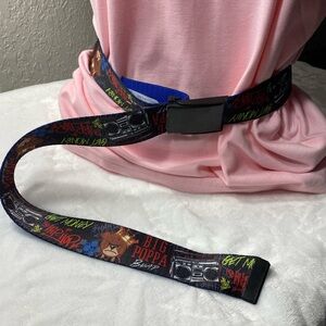 Stylish Black and Red Graphic Belt